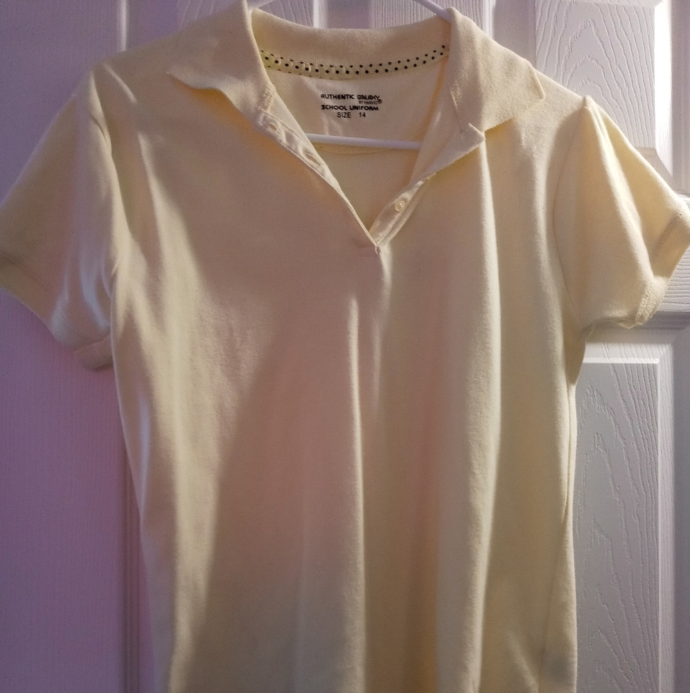 Pastel yellow school uniform shirt
